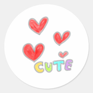 Cute Red Love Hearts Sticker