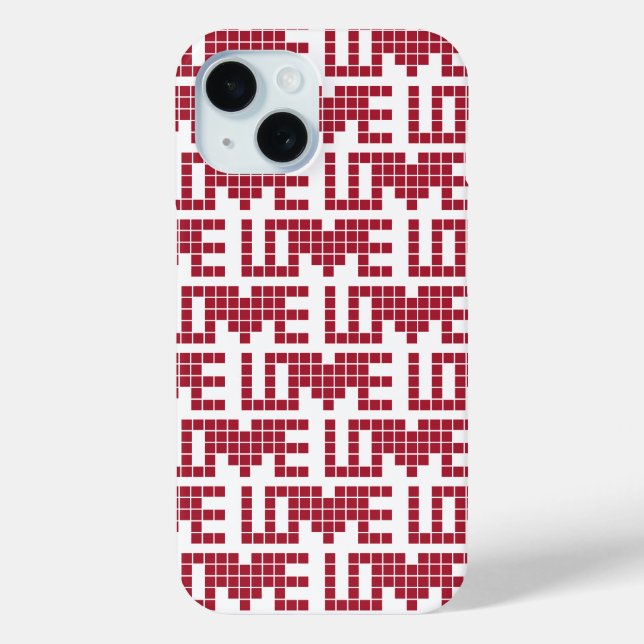 Cute red love squares lettres Case-Mate iPhone case (Back)