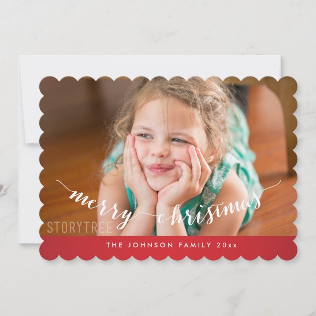 Cute Red Merry Christmas Card (Front)