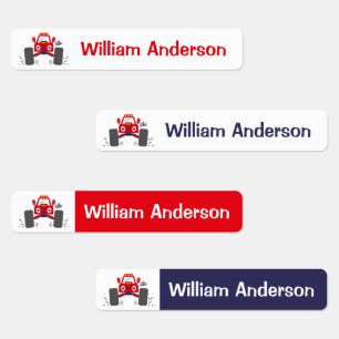 Cute Red Monster Truck Personalised Name