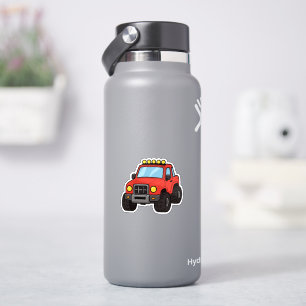 Cute Red Monster Truck Sticker for Kids