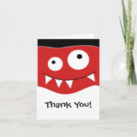 Cute Red MonsterThank You Note