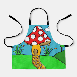 cute red mushroom apron
