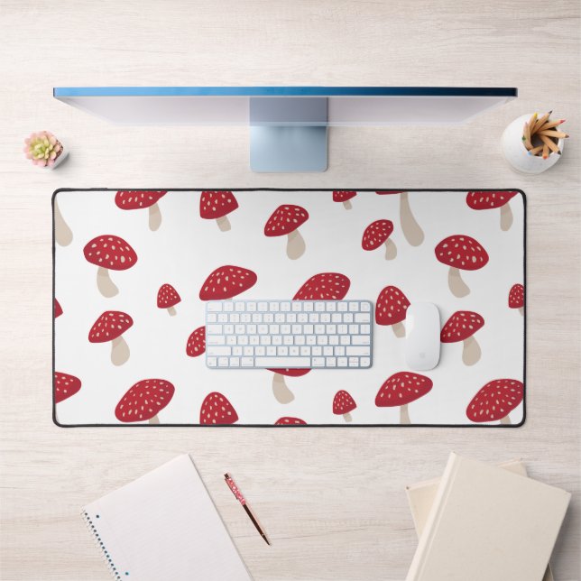 Cute Red Mushroom Desk Mat (Office 1)