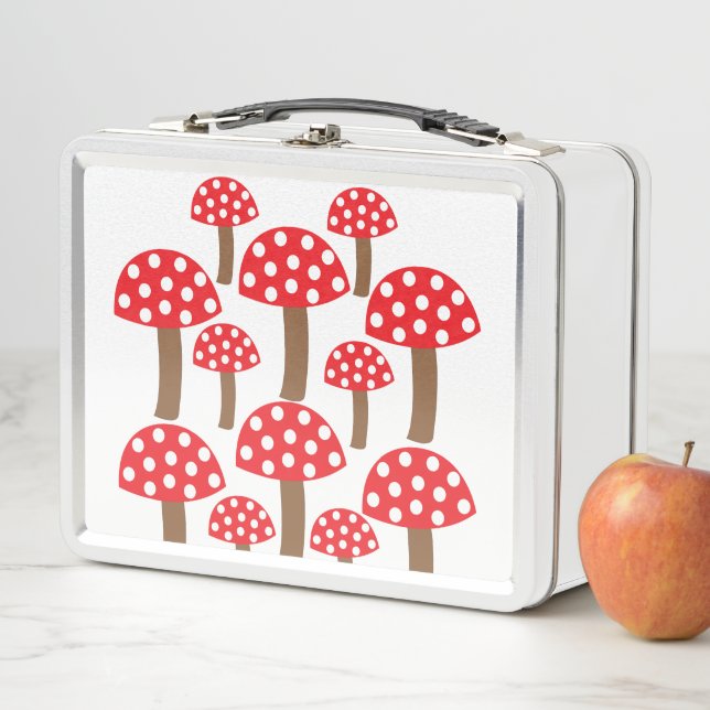 Cute Red Mushroom  Metal Lunch Box (In Situ)