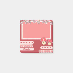 Cute Red Mushroom Personalised Custom Post-it Notes
