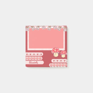 Cute Red Mushroom Personalised Custom Post-it Notes