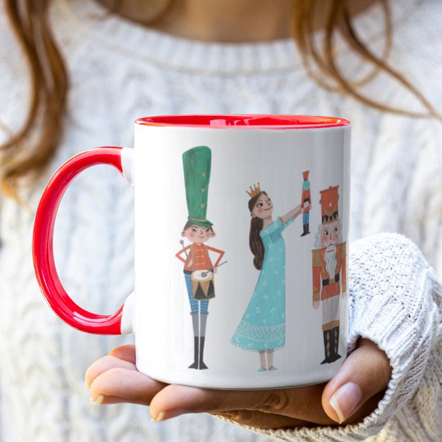 Cute red Nutcracker ballet characters Christmas Mug (Creator Uploaded)