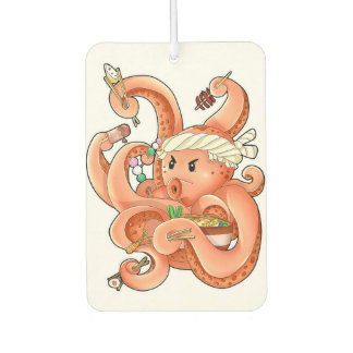 cute red octopus humour restaurant joke  car air freshener