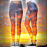Cute red orange yellow & blue clouds sunrise photo leggings<br><div class="desc">Be a trendsetter in these super stunning photography leggings of a brilliant red, purple, orange, white, and steel blue sunrise! Work out, run errands, or just hang out. So unique, you’ll never have to worry about any copycats! Add a solid black top for the ultimate in casual sophistication. I also...</div>