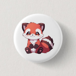 cute red panda 3 cm round badge