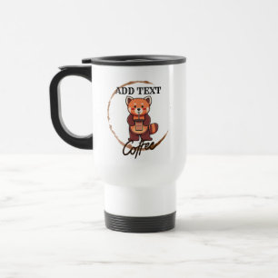 Cute red panda animals coffee Tea custom Shop name Travel Mug