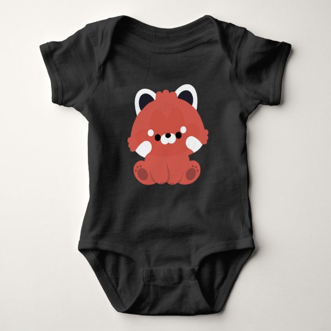 Cute Red Panda Baby Bodysuit (Front)