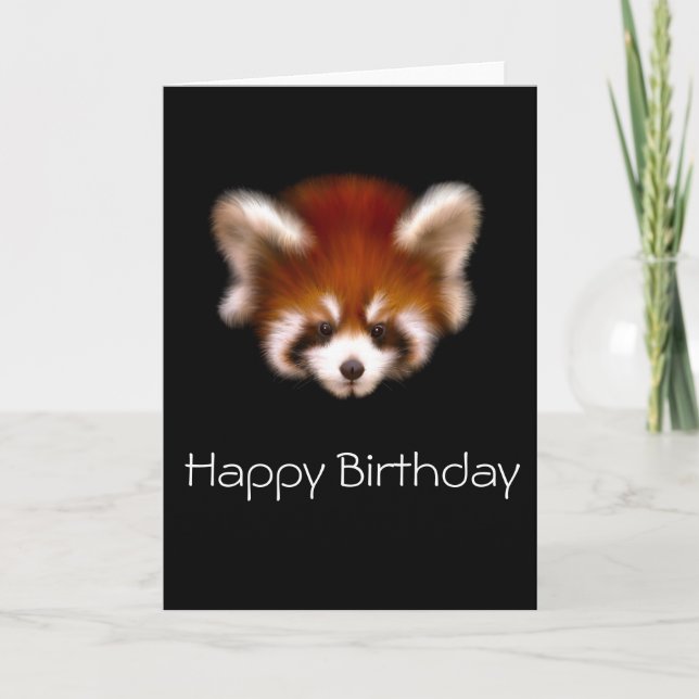 Cute Red Panda Birthday Card (Front)