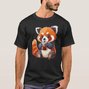 Cute Red Panda Bubble Tea Boba Tea Lover T-Shirt