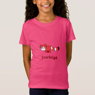 Cute Red Panda Cartoon Drawing T-Shirt