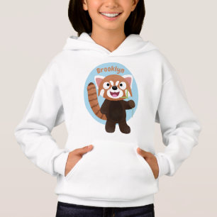 Cute red panda cartoon illustration