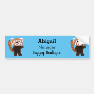 Cute red panda cartoon illustration bumper sticker