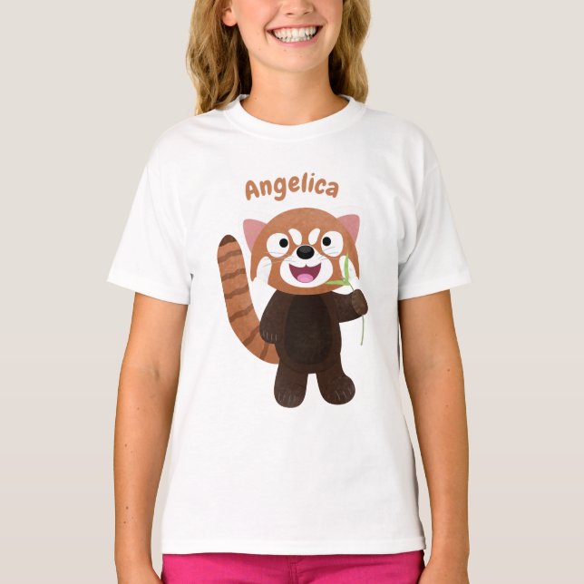 Cute red panda cartoon illustration T-Shirt (Front)