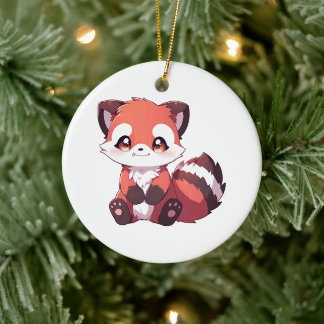 cute red panda ceramic tree decoration (Tree)