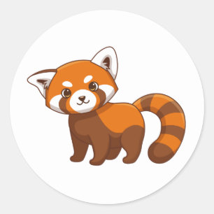 Cute Red Panda Classic Round Sticker