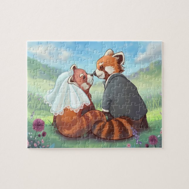 Cute Red Panda Couple In Love Jigsaw Puzzle (Horizontal)