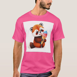 Cute red panda eat ice cream T-Shirt