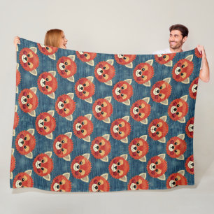 Cute Red Panda Fleece Blanket