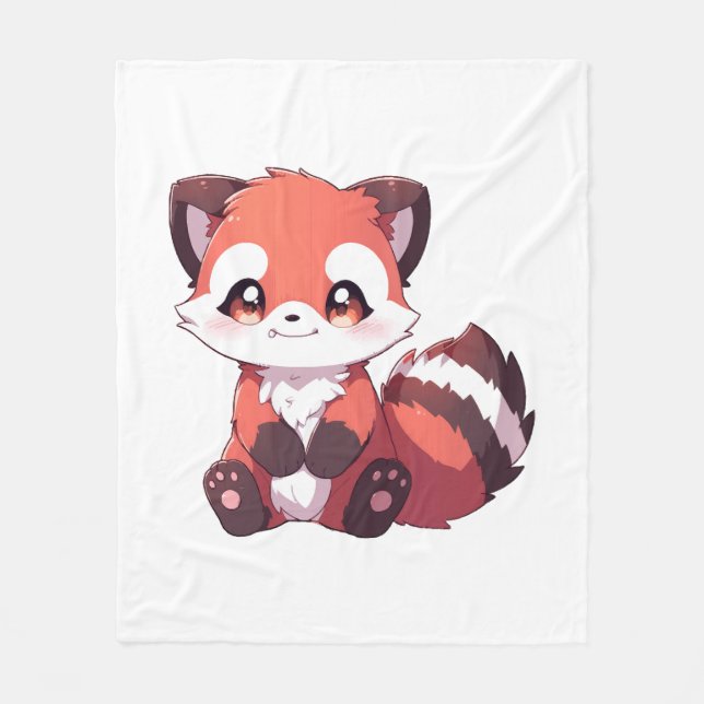  cute red panda fleece blanket (Front)