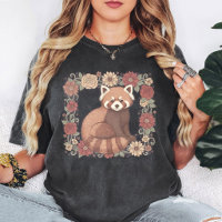Cute Red Panda Floral Frame Art