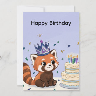 Cute Red Panda Happy Birthday Party InvInvitation Invitation