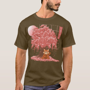 Cute Red Panda Japanese Cherry Blossom Red Panda T-Shirt