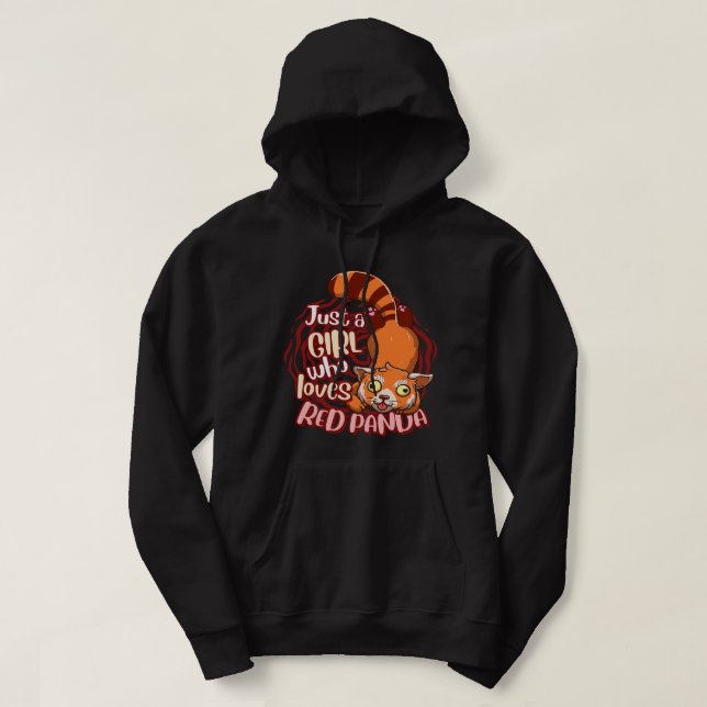 Cute Red Panda Just A Girl Who Loves Red Pandas  Hoodie (Design Front)