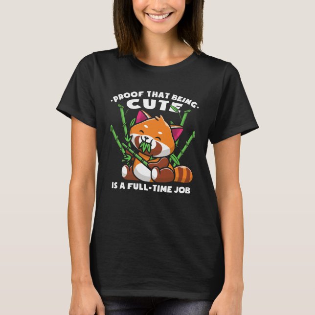 Cute Red Panda Kids T-Shirt (Front)