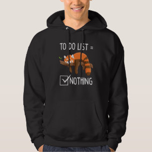 Cute Red Panda Lazy Tired Chilling To Do List Noth Hoodie