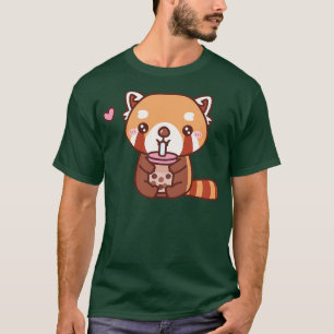 Cute Red Panda Loves Drinking Bubble Tea 1 T-Shirt