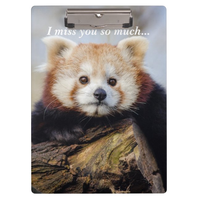 Cute Red Panda Miss You So Much  Clipboard (Front)
