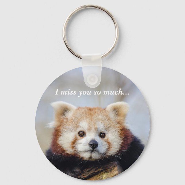 Cute Red Panda Miss You So Much  Key Ring (Front)