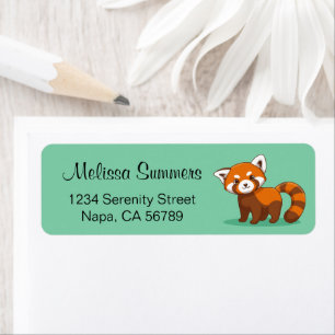 Cute Red Panda on Green