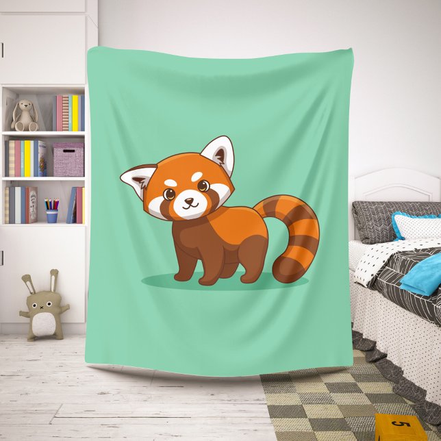 Cute Red Panda on Green Sherpa Blanket (Creator Uploaded)