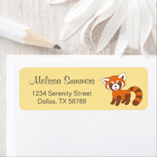 Cute Red Panda on Yellow