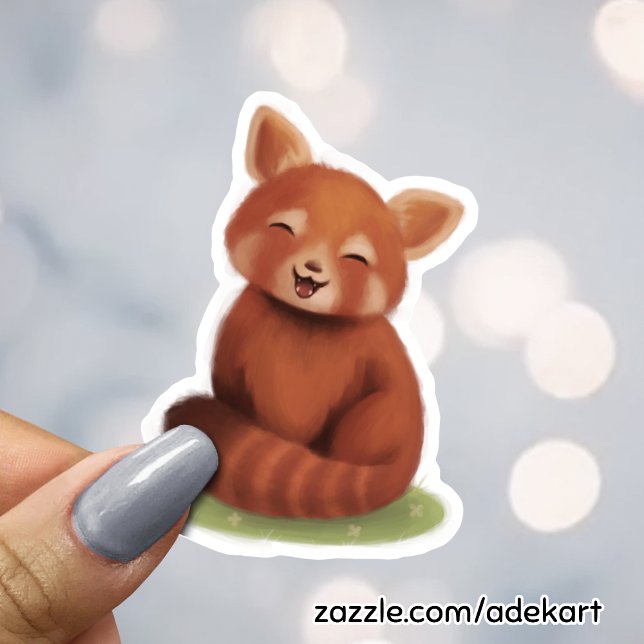 Cute Red Panda Painting Sticker (Creator Uploaded)