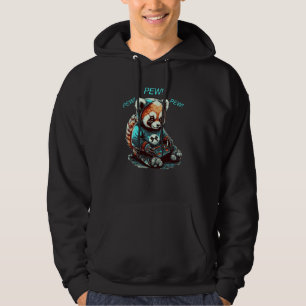 Cute Red Panda Playing Video Game  Gamers Hoodie