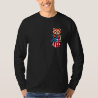 Cute Red Panda Pocket 4th of July American Flag Pa