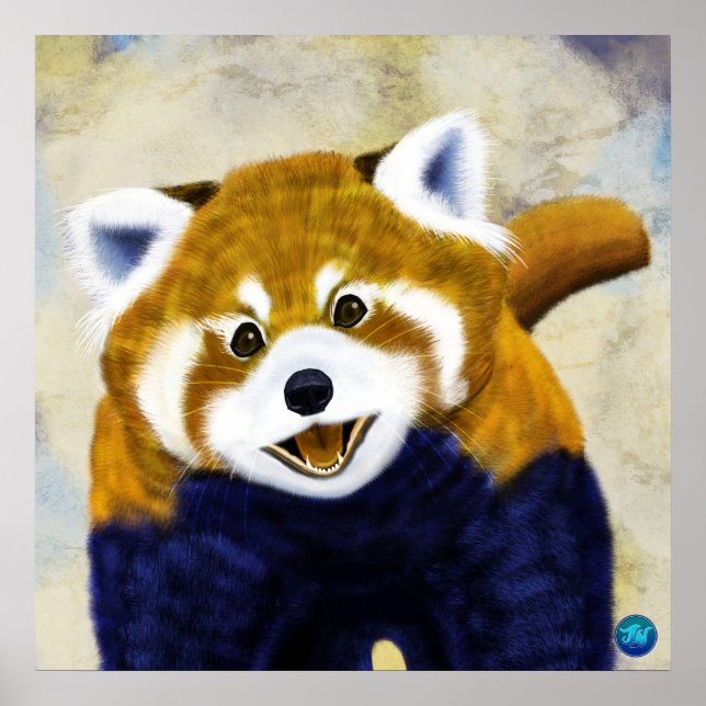 Cute Red Panda Portrait Poster (Front)