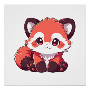 cute red panda poster