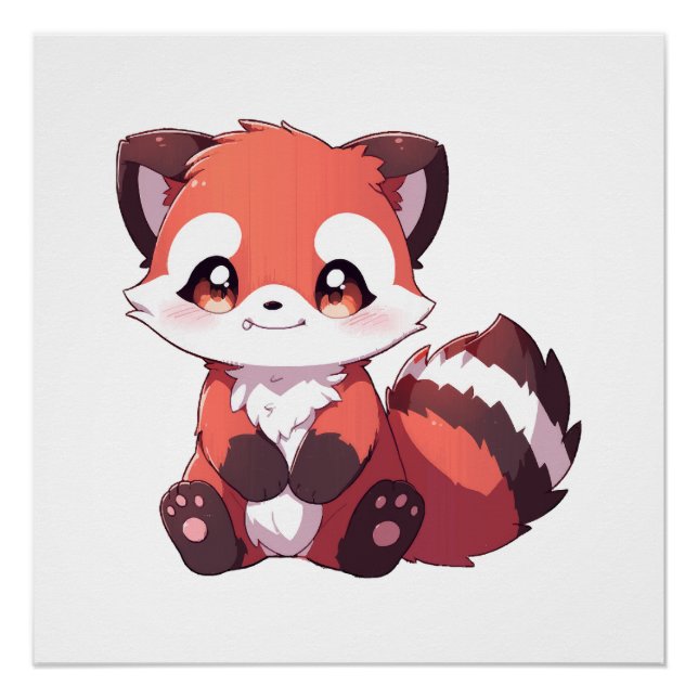  cute red panda poster (Front)