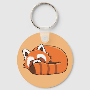 Cute Red Panda Sleeping Key Ring