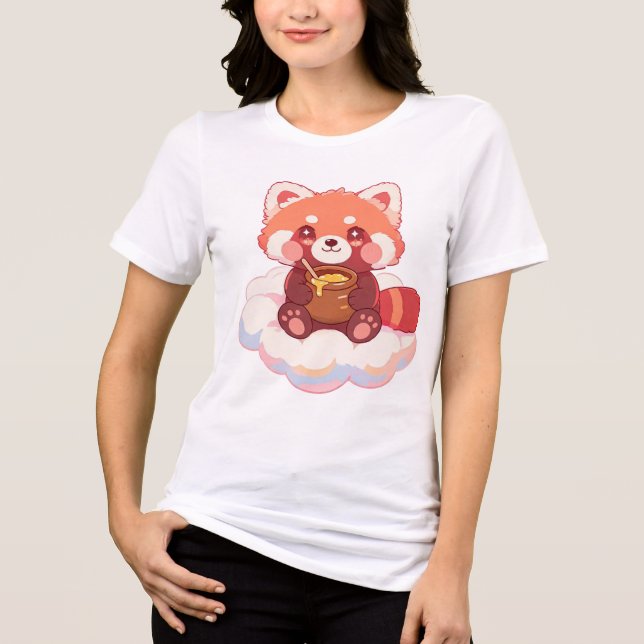 Cute Red Panda Tri-Blend Shirt (Front)