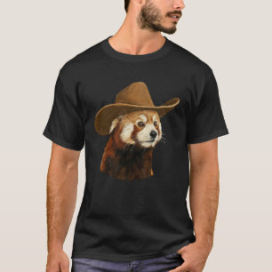Cute Red Panda Wearing a Cowboy Hat T-Shirt